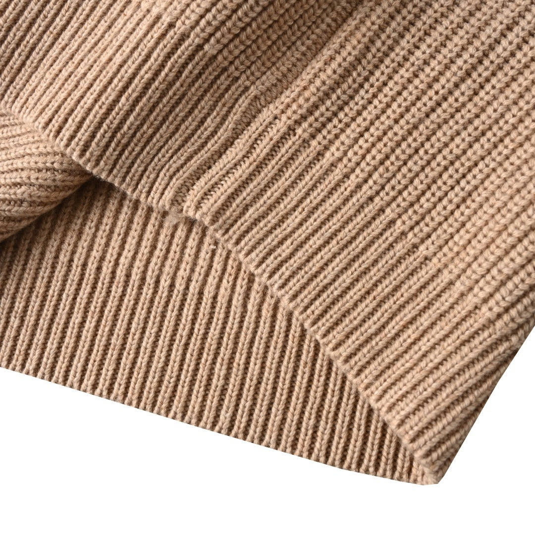 Graphic Knitted Crewneck Pebble Beige