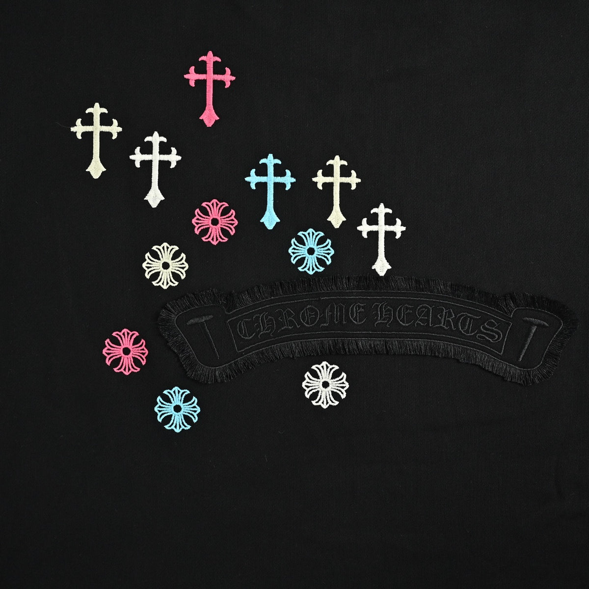 Multicolor Cross Crewneck Sweatshirt Black