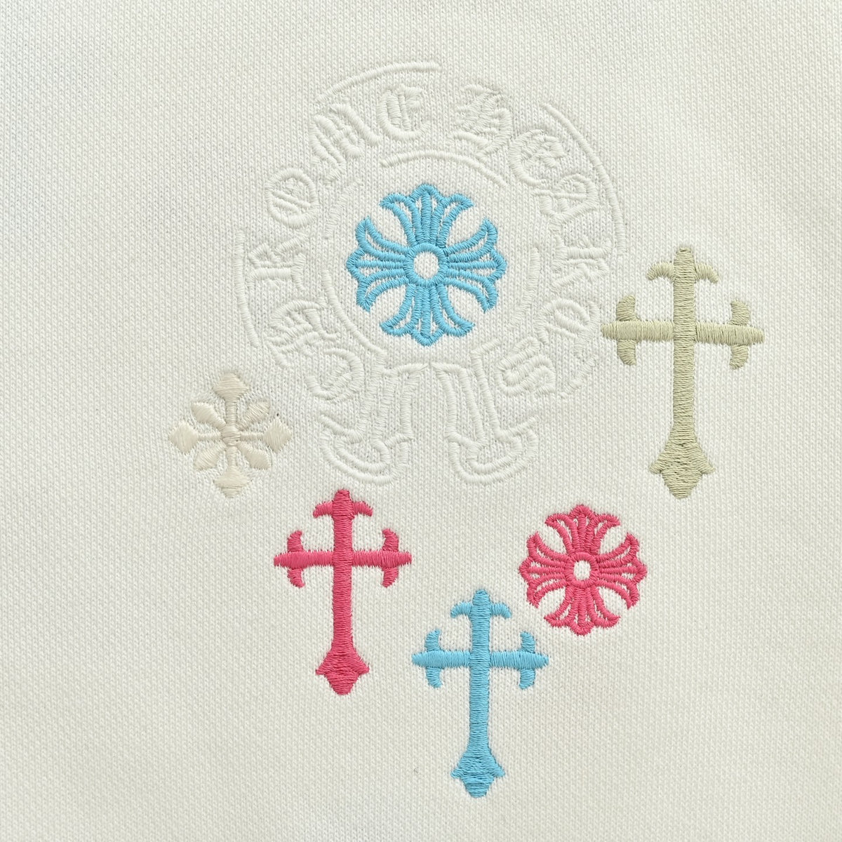 Multicolor Cross Crewneck Sweatshirt White