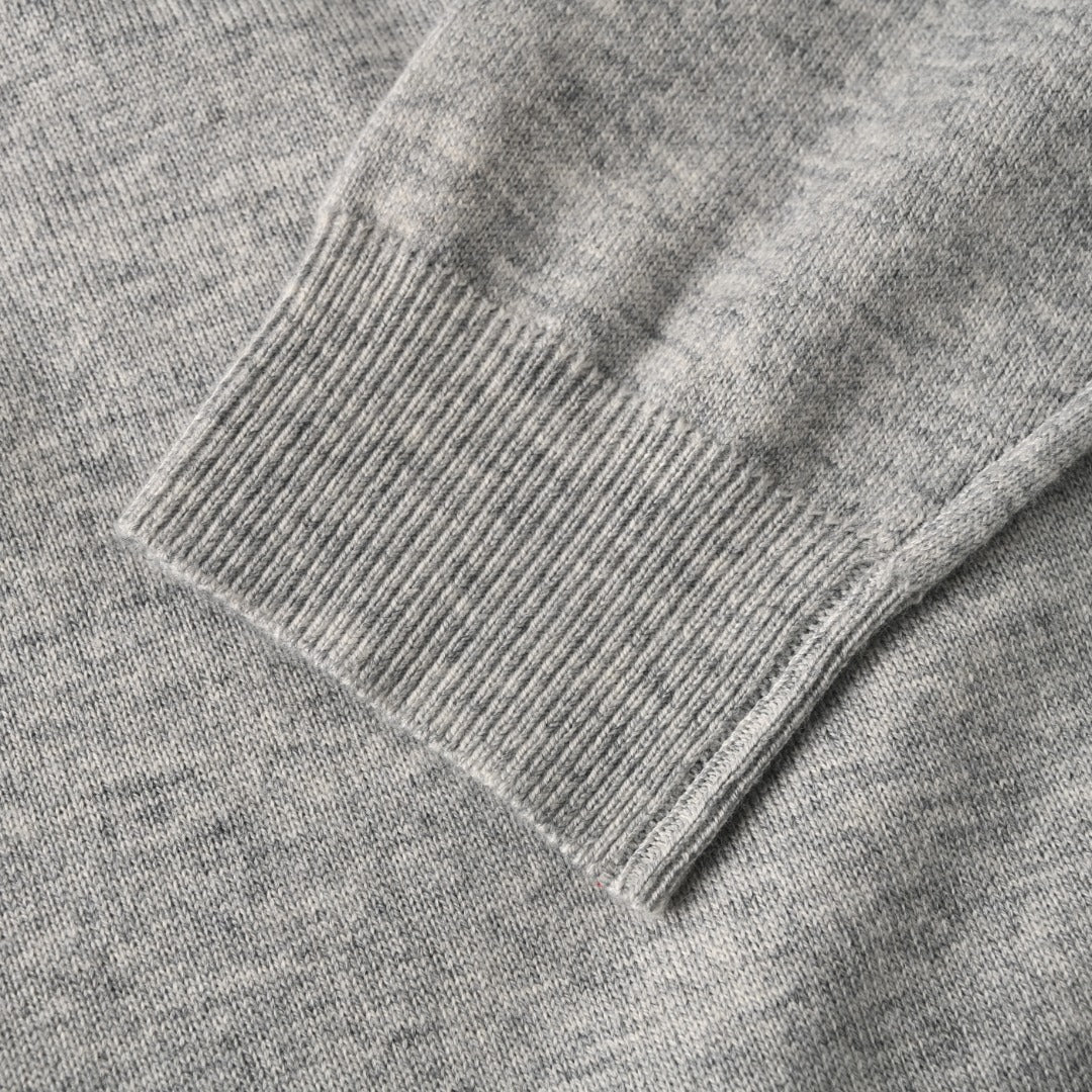 Logo Sleeve Cashmere Sweater Grey