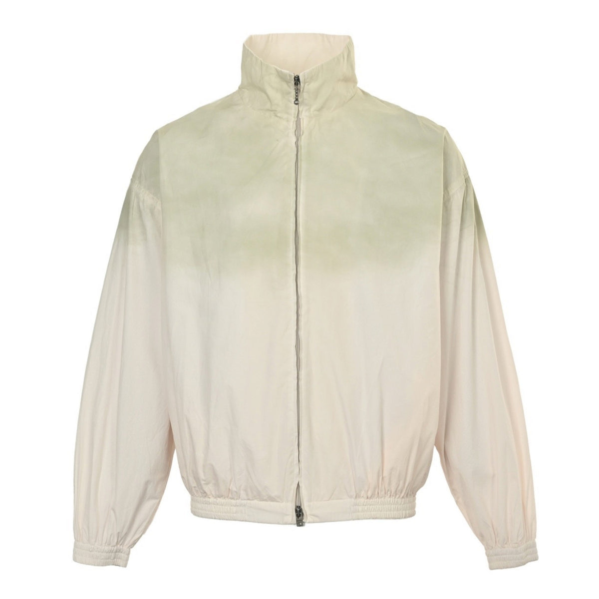 Logo Zipper Cotton Poplin Jacket Dusty White