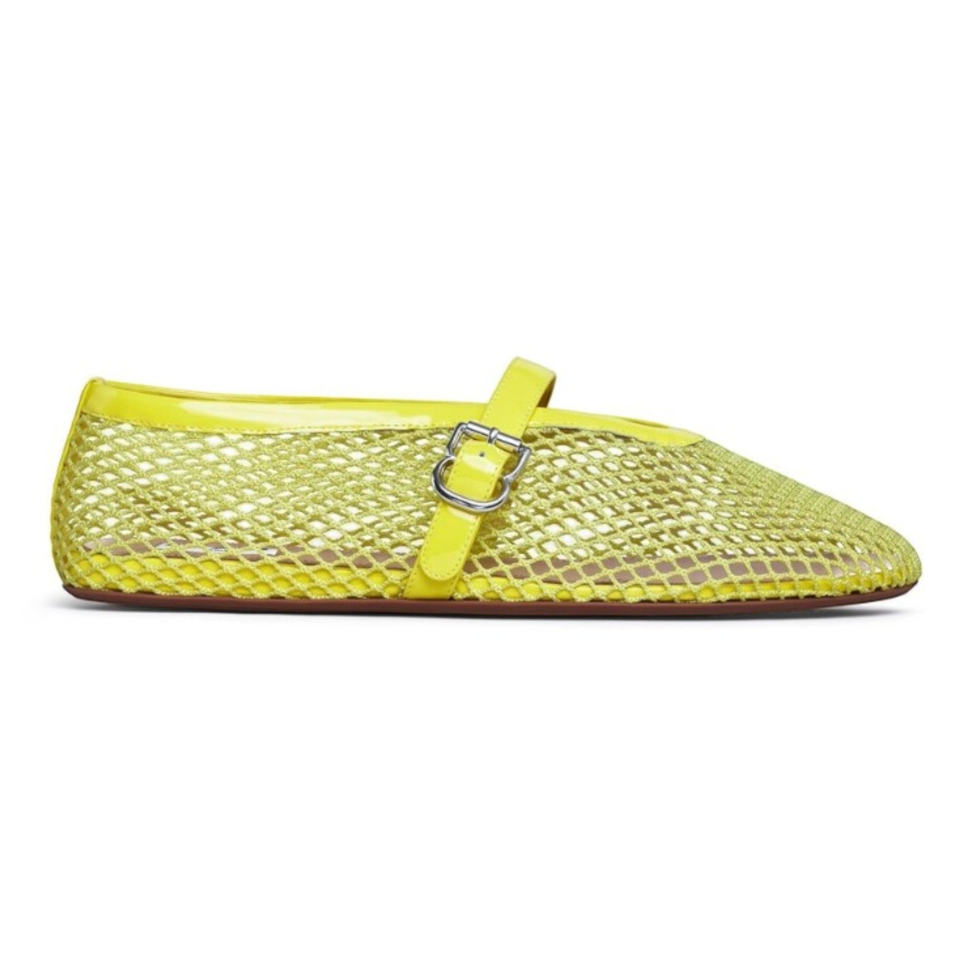 Fishnet Ballet Flats Yellow