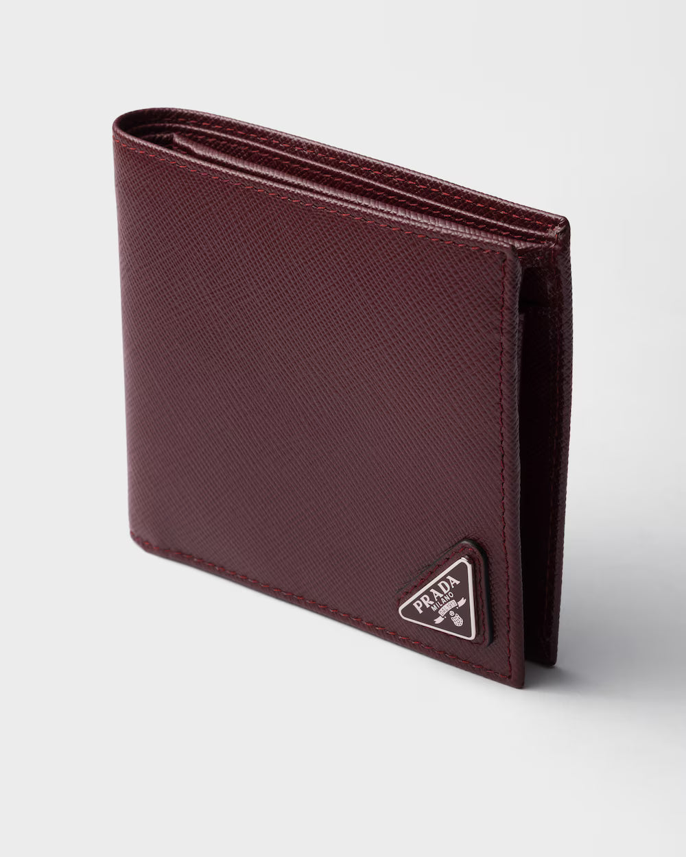 Saffiano Leather Wallet with Coin Purse Burgundy
