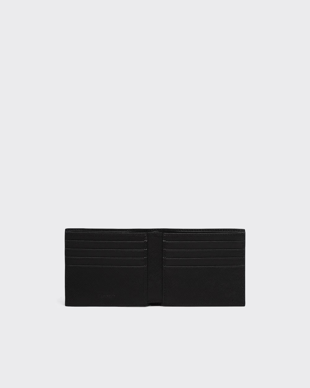 Saffiano Leather Triangle Logo Wallet Black
