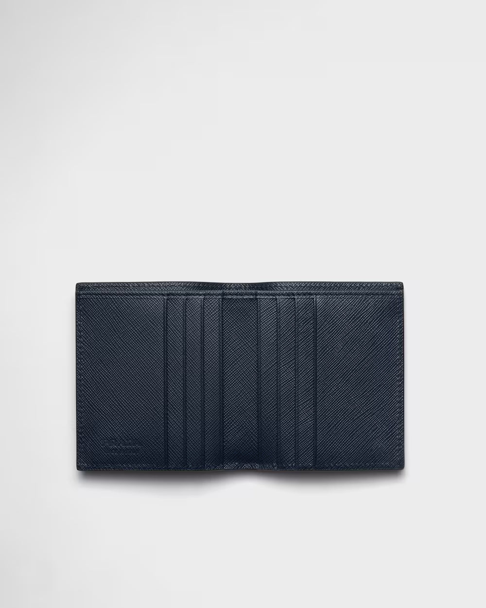 Saffiano Leather Wallet Black Baltic Blue Interior