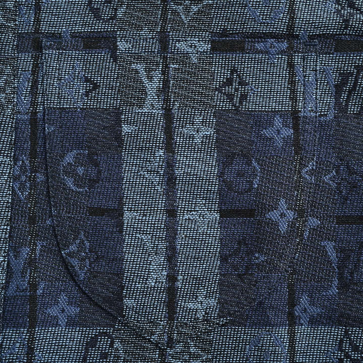 Monogram Tartan Denim Overshirt Indigo