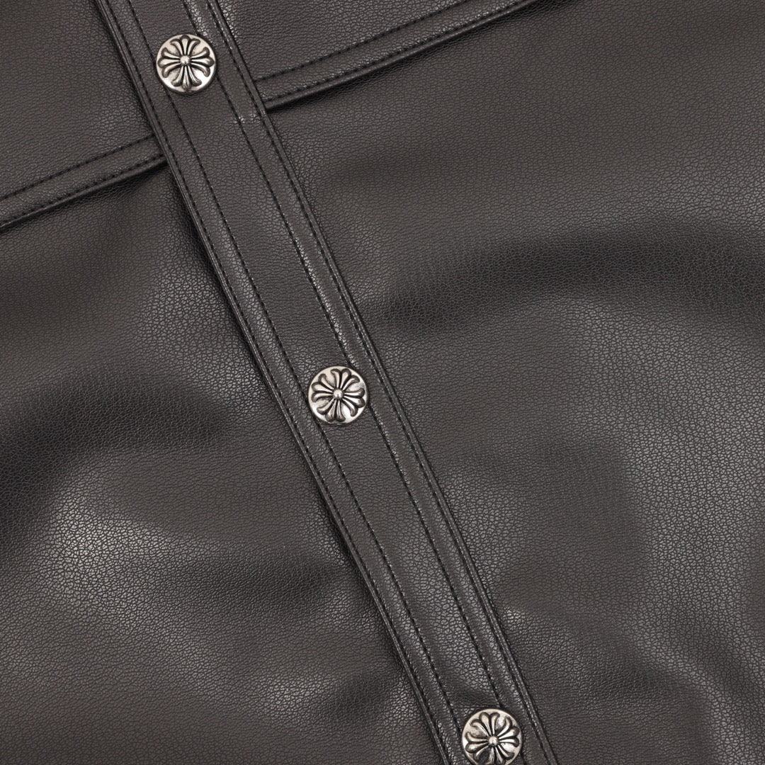 Leather Shirt Jacket