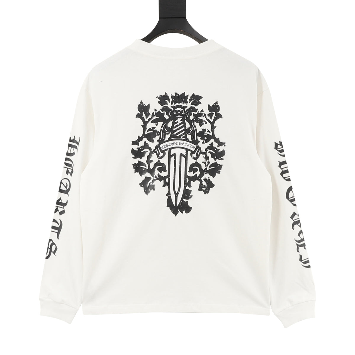 Vintage Vine Dagger Long Sleeve Pocket T-Shirt White