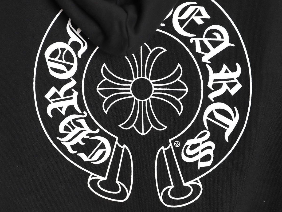 Horseshoe Zip-Up Hoodie Black