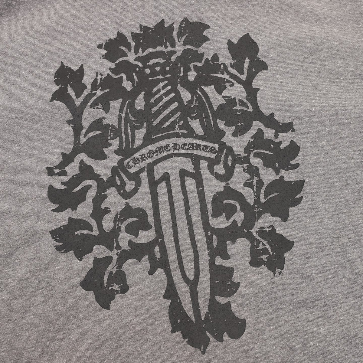 Gothic Logo Zip-Up Hoodie Grey