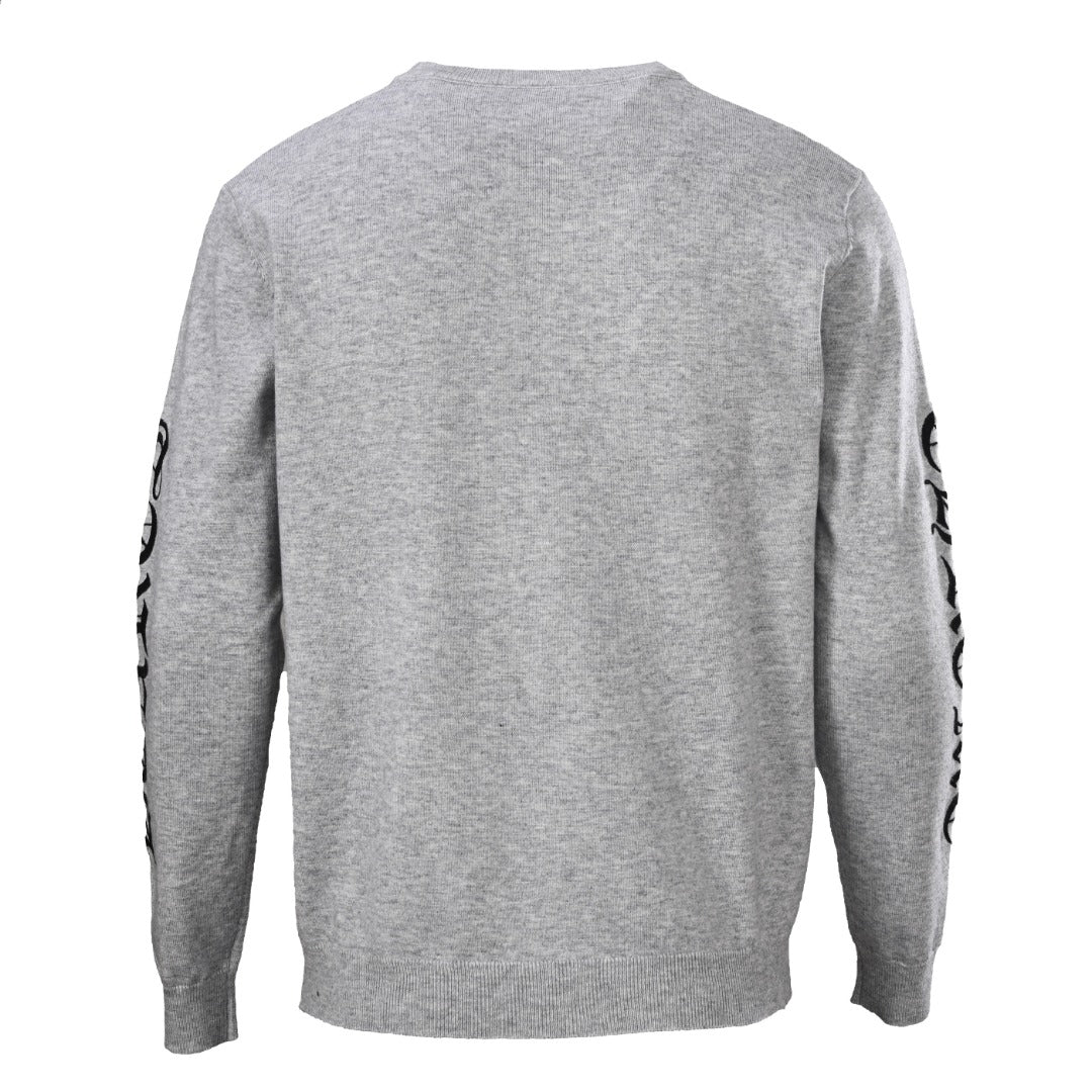 Logo Sleeve Cashmere Sweater Grey