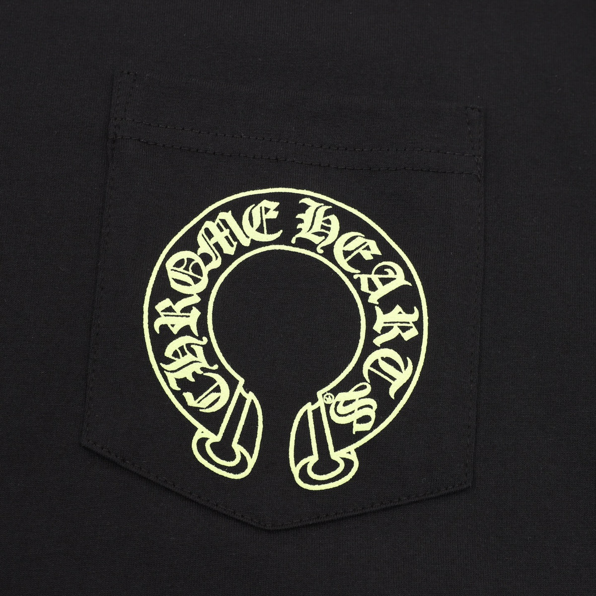 Neon Horseshoe Long Sleeve Pocket T-Shirt Black