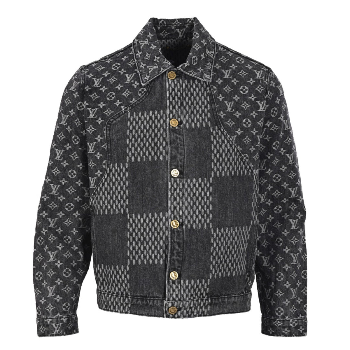 x Nigo Giant Damier Waves Denim Jacket Grey