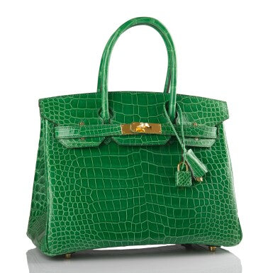 Cactus Shiny Porosus Crocodile Gold Hardware