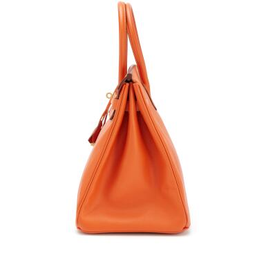 Orange H Epsom Leather Gold Hardware