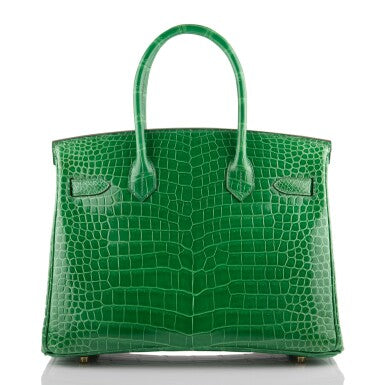 Cactus Shiny Porosus Crocodile Gold Hardware