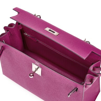 Rose Pourpre Epsom Leather Palladium Hardware