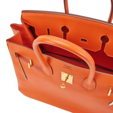 Orange H Epsom Leather Gold Hardware