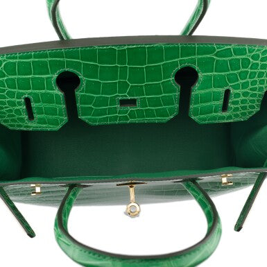 Cactus Shiny Porosus Crocodile Gold Hardware