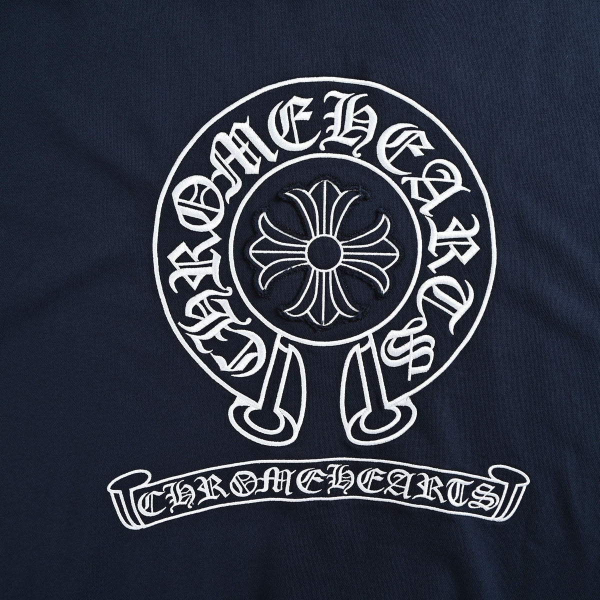 Circular Logo Pullover Hoodie Dark Navy Blue