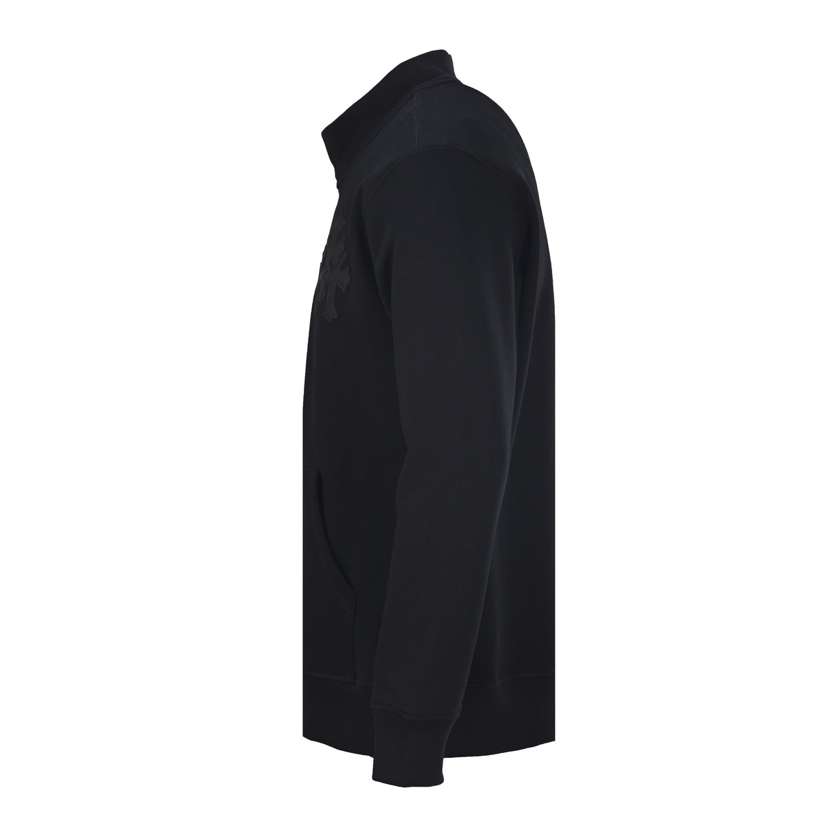 Triple Cross Patch Quarter-Zip Sweater Black