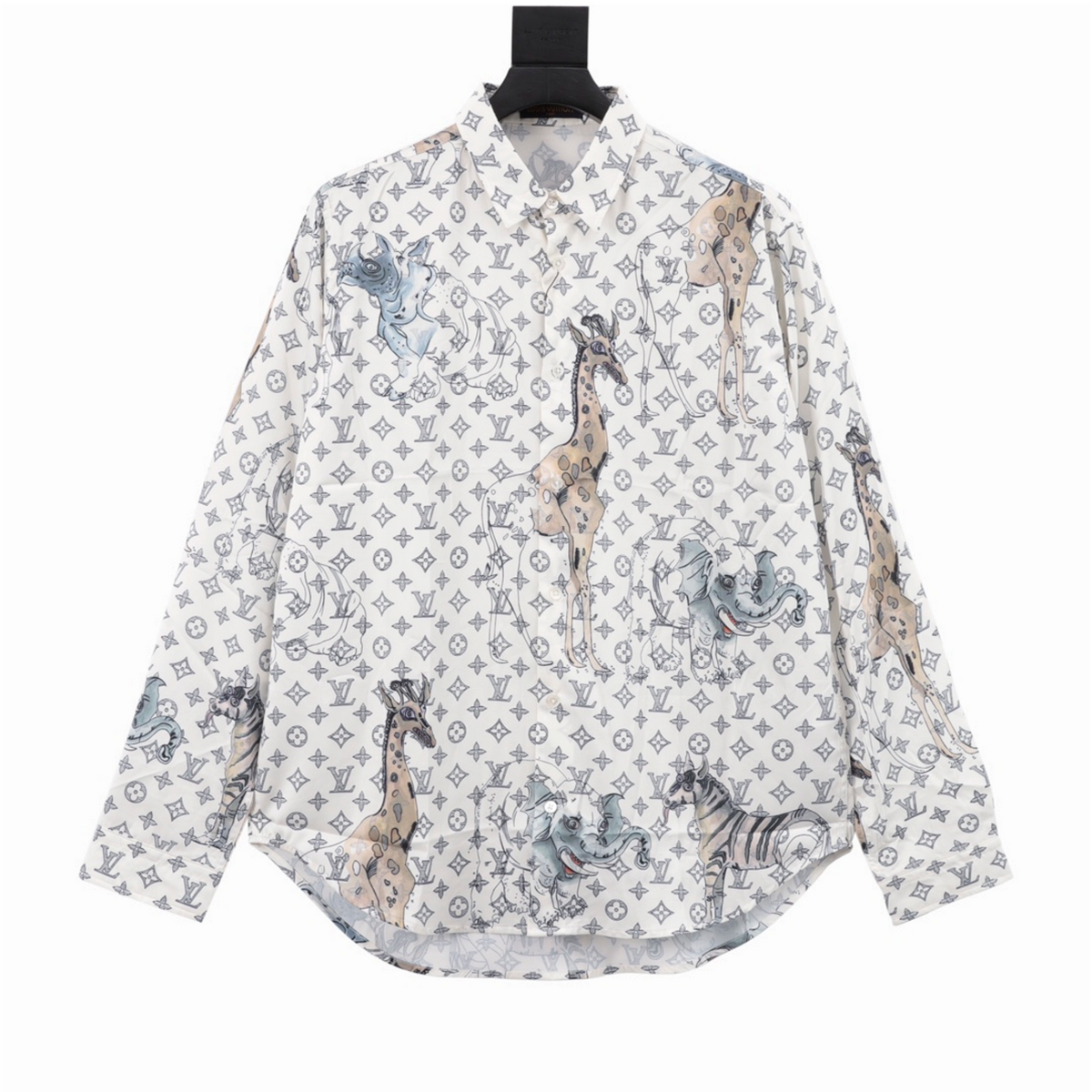 x Chapman Brothers Monogram Animal Print Silk Shirt