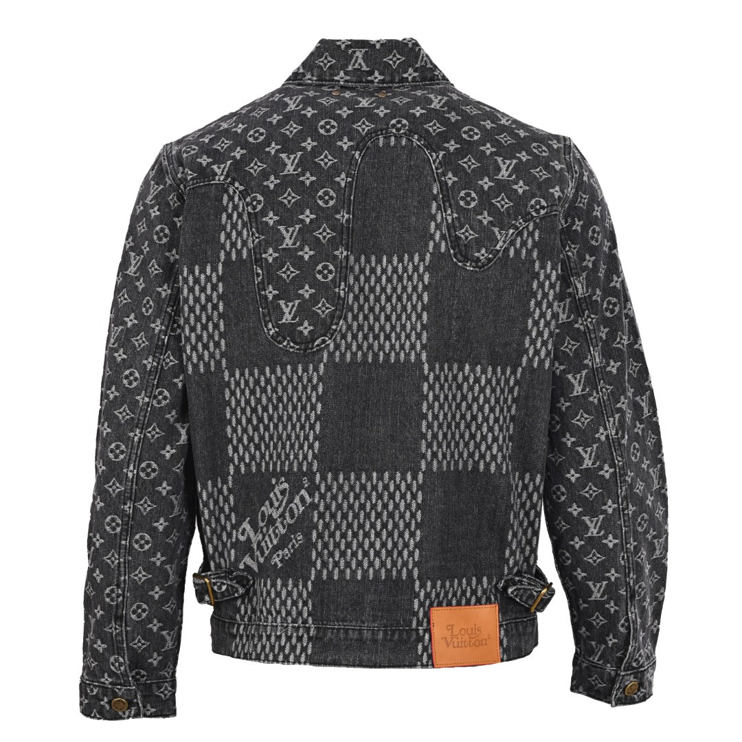 x Nigo Giant Damier Waves Denim Jacket Grey