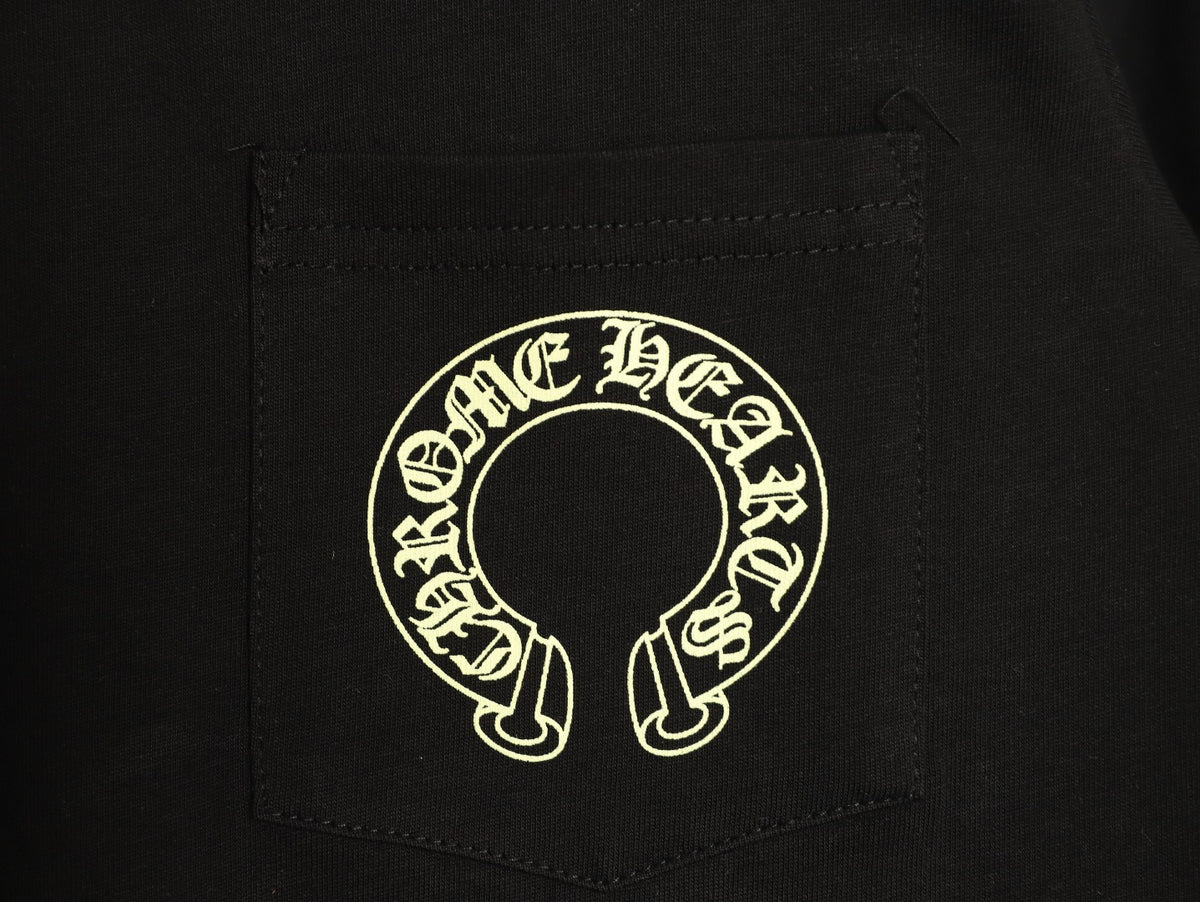 Neon Horseshoe Long Sleeve T-Shirt Black
