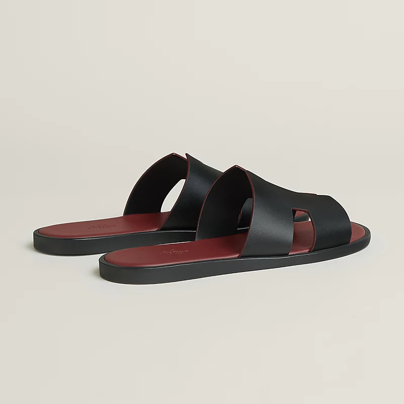 Hermès Izmir Sandal Noir Rouge H