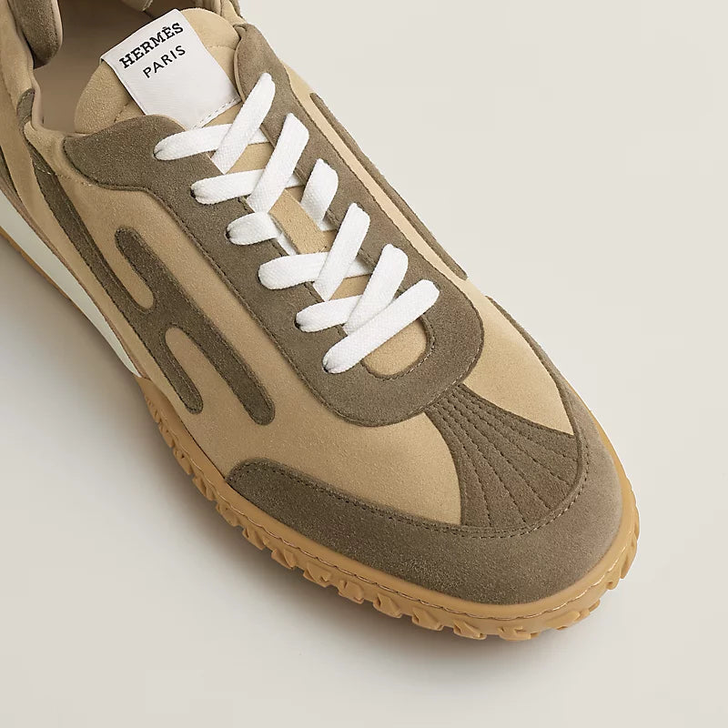 Hermès Jet Sneaker Beige Lin Vert Toundra