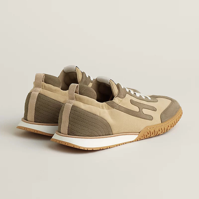 Hermès Jet Sneaker Beige Lin Vert Toundra