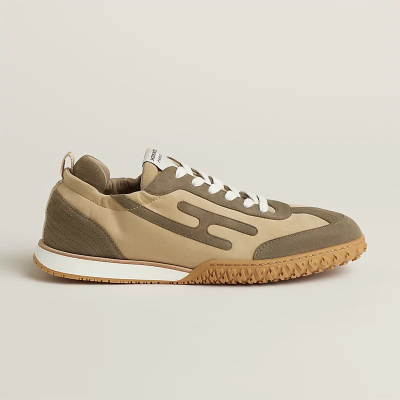 Hermès Jet Sneaker Beige Lin Vert Toundra