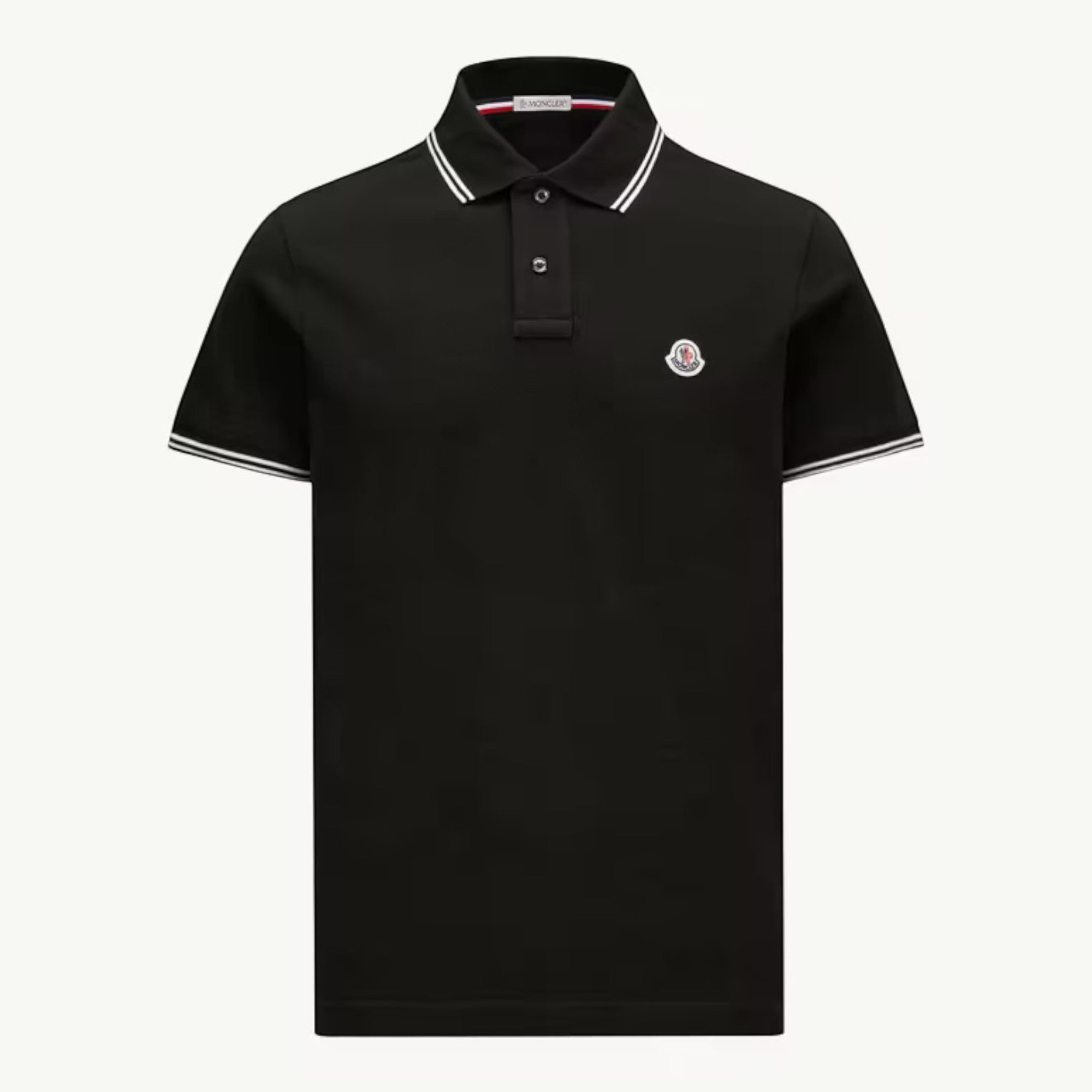 Logo Patch Cotton Polo Black