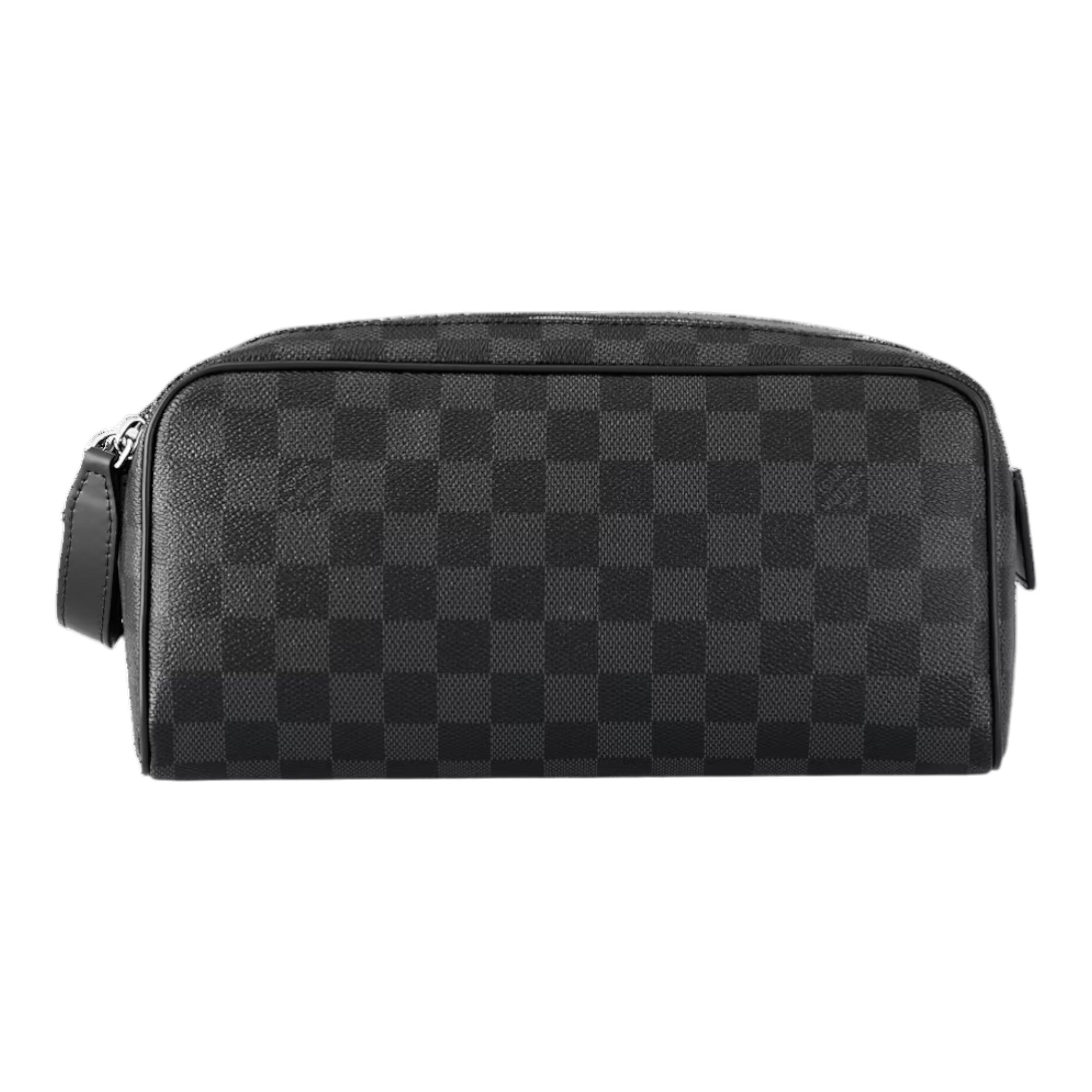 Dopp Kit Toilet Pouch Damier Graphite Canvas