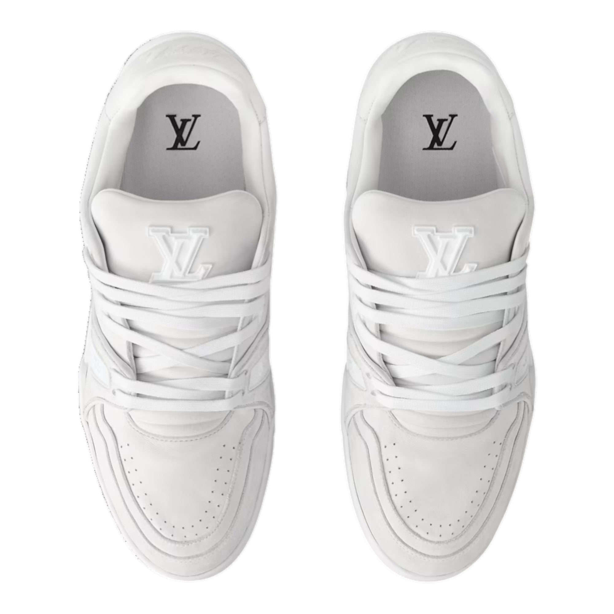 LV Trainer Distressed Sneaker White