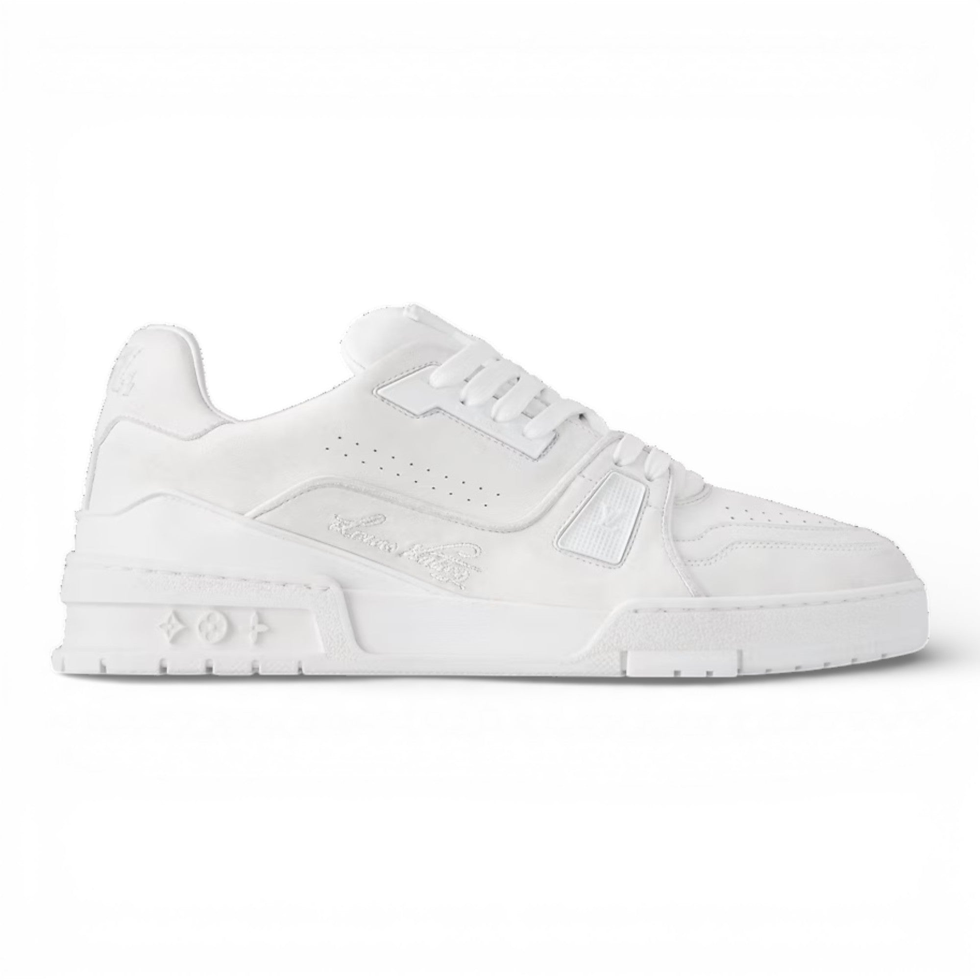 LV Trainer Distressed Sneaker White