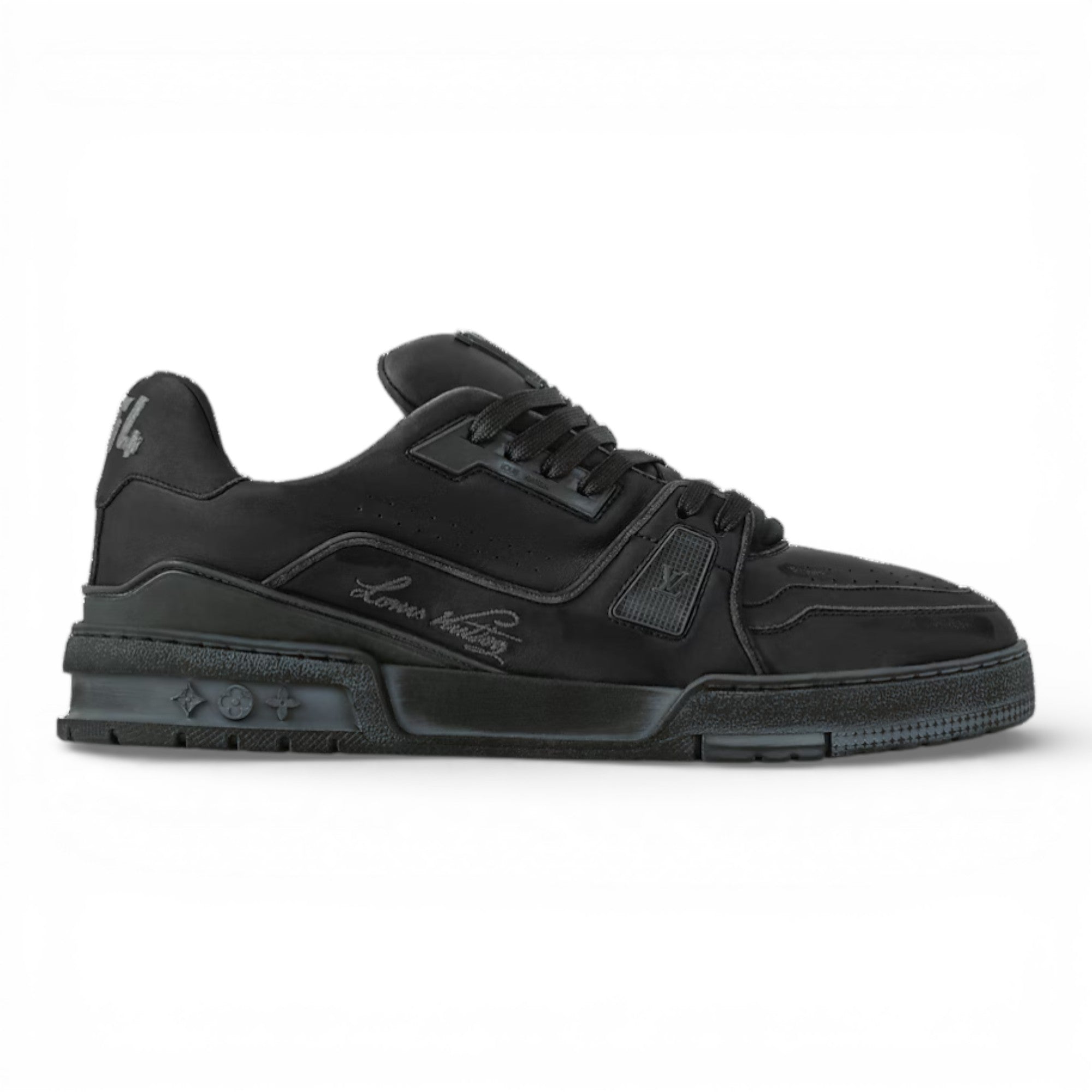 LV Trainer Distressed Sneaker Black