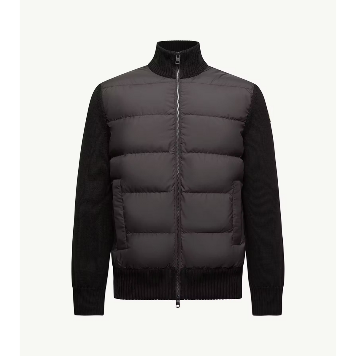 Padded Wool Zip-Up Cardigan
