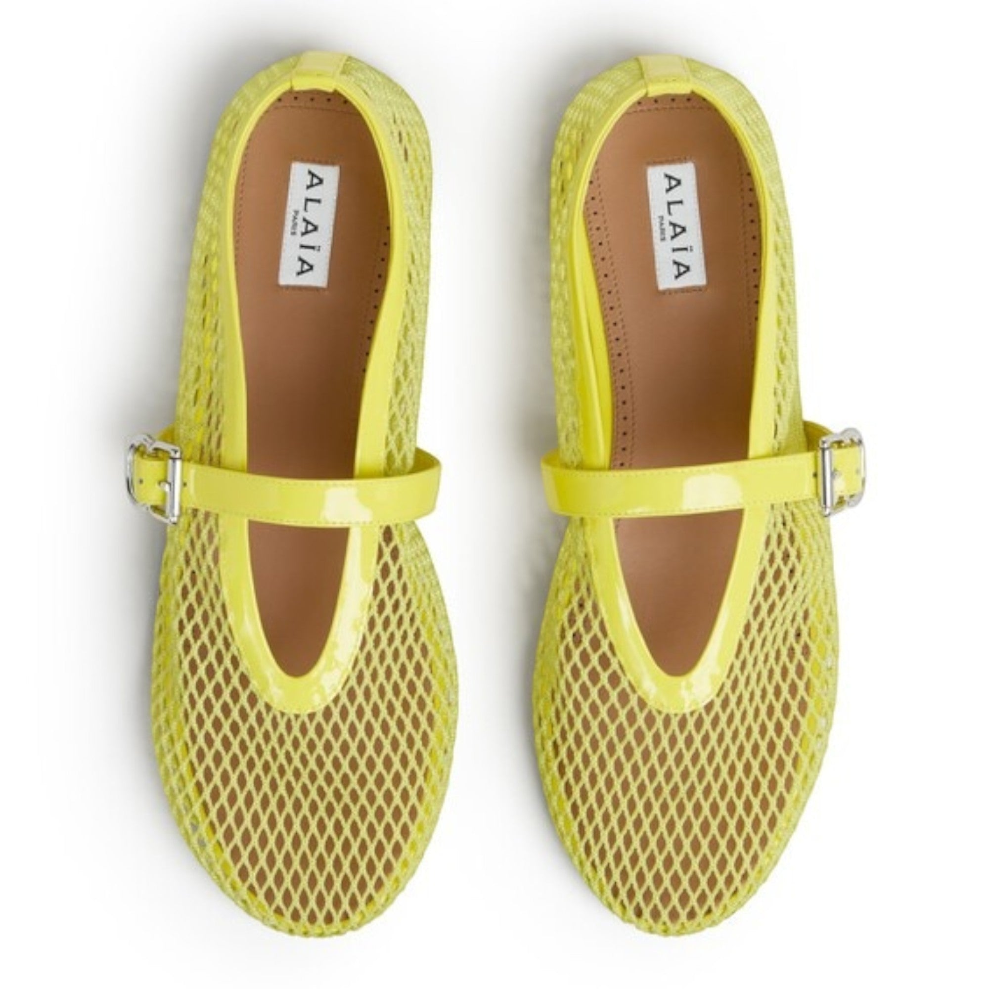 Fishnet Ballet Flats Yellow