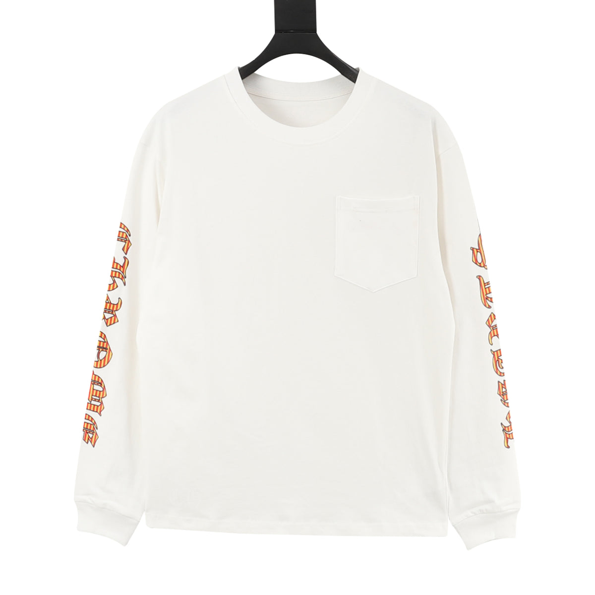 Vine Dagger Print Long Sleeve T-Shirt White & Orange