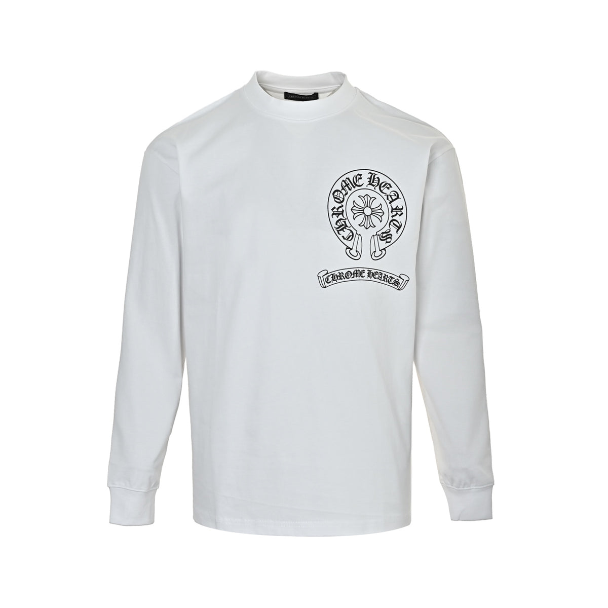 Horseshoe Scroll Logo Long Sleeve T-Shirt White