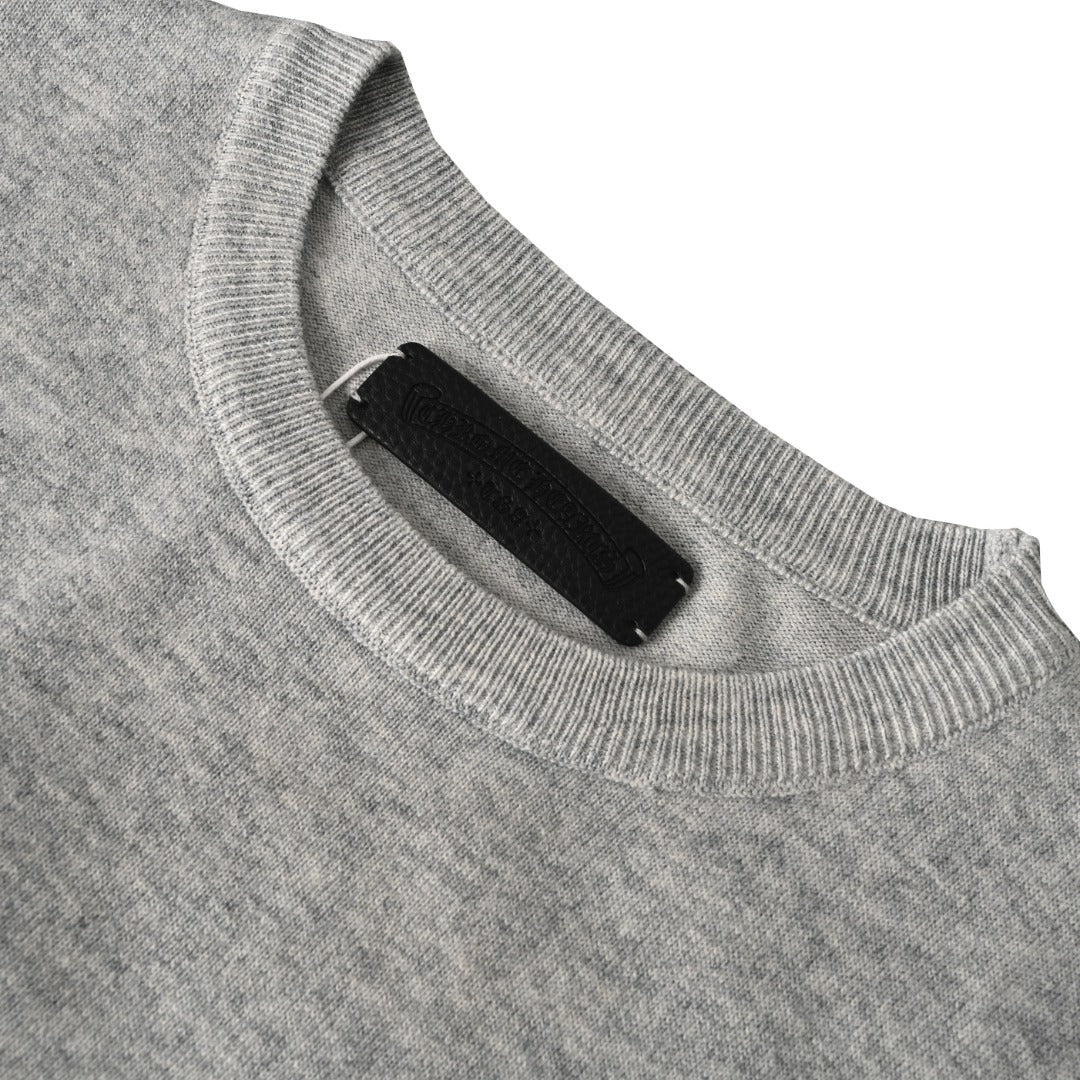 Logo Sleeve Cashmere Sweater Grey