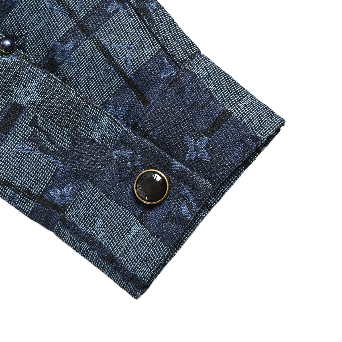 Monogram Tartan Denim Overshirt Indigo