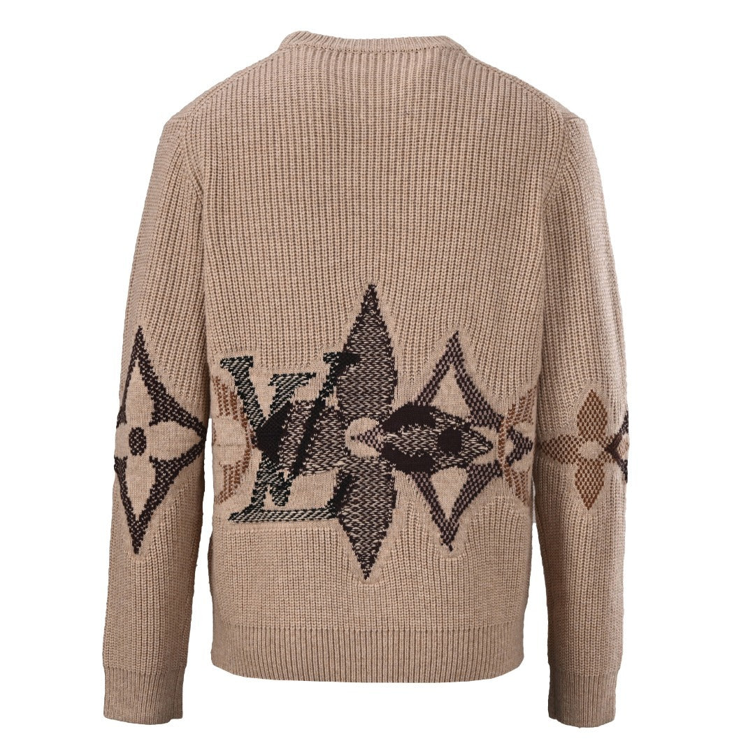 Graphic Knitted Crewneck Pebble Beige