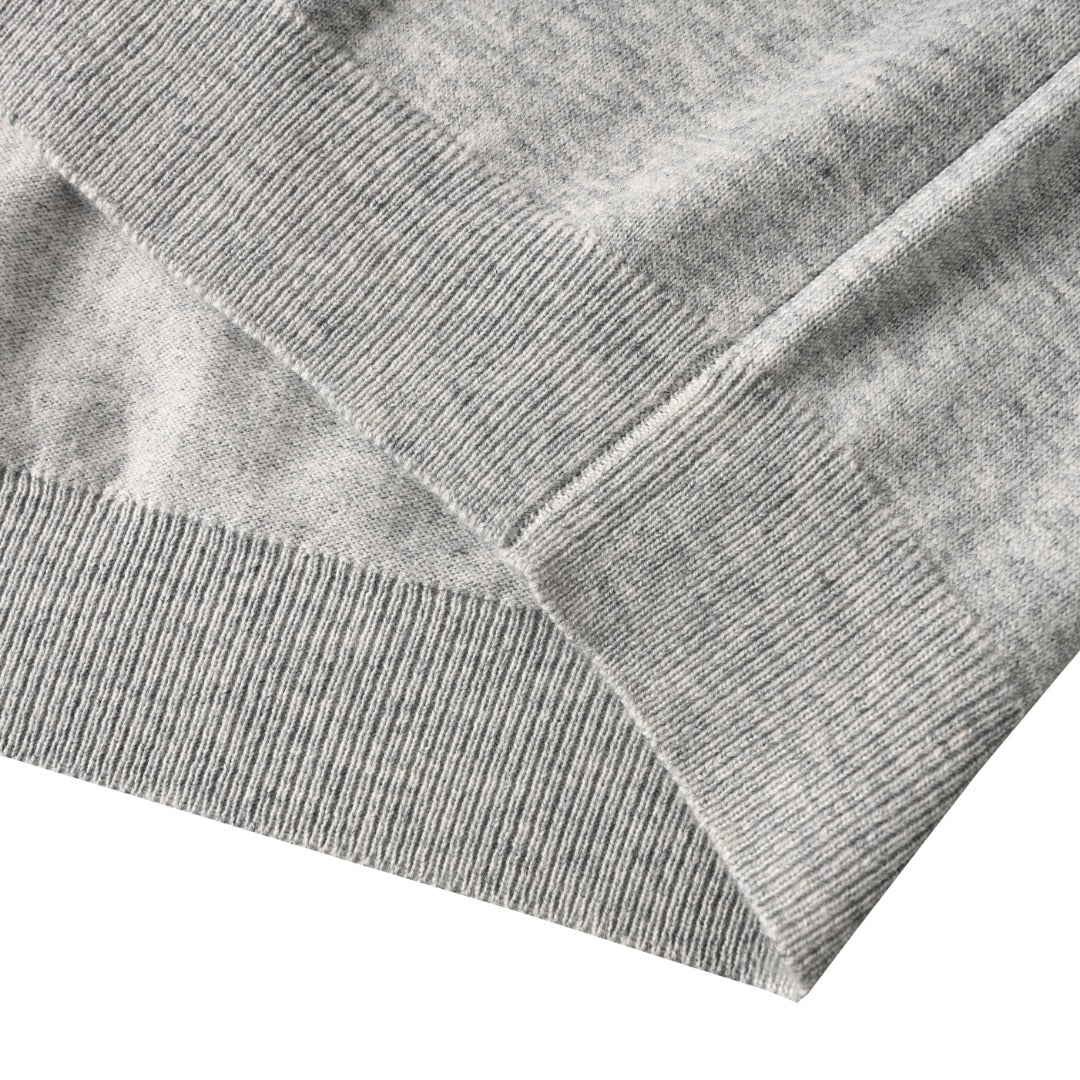 Logo Sleeve Cashmere Sweater Grey