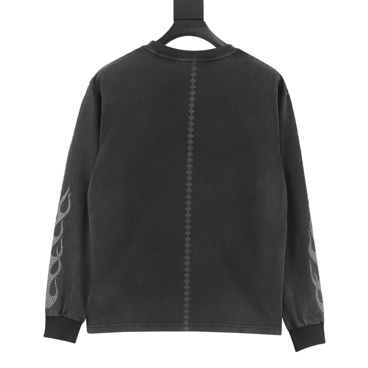 Graphic Sleeve Long Sleeve Pocket T-Shirt Washed Black