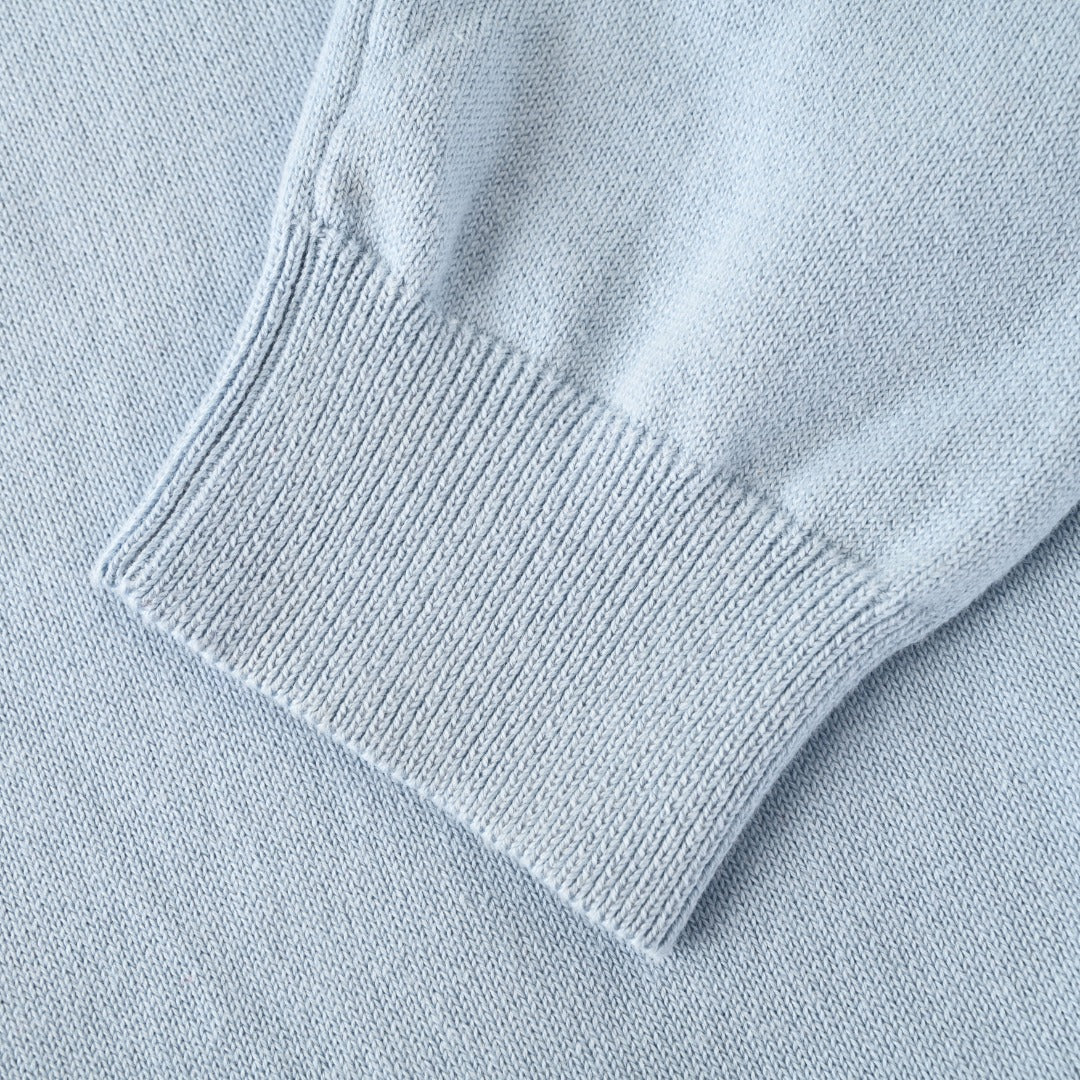 Polo Collar Buttoned Cardigan Light Blue