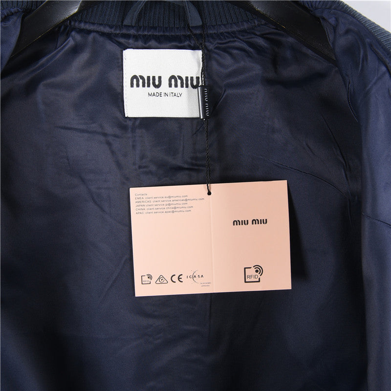 Logo Cotton-Blend Bomber Blue