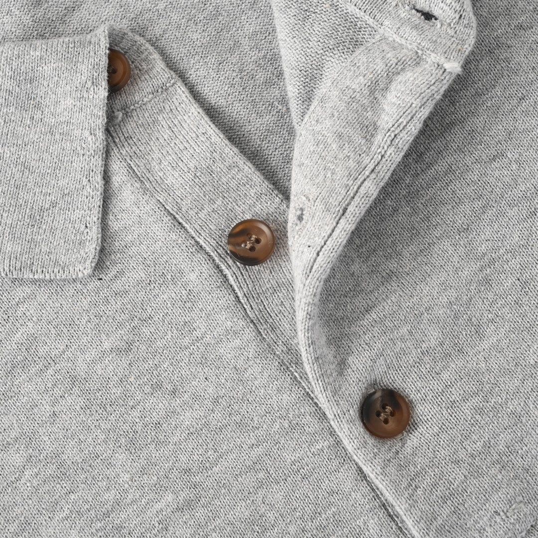 Long-Sleeve Cotton Polo Andover Heather