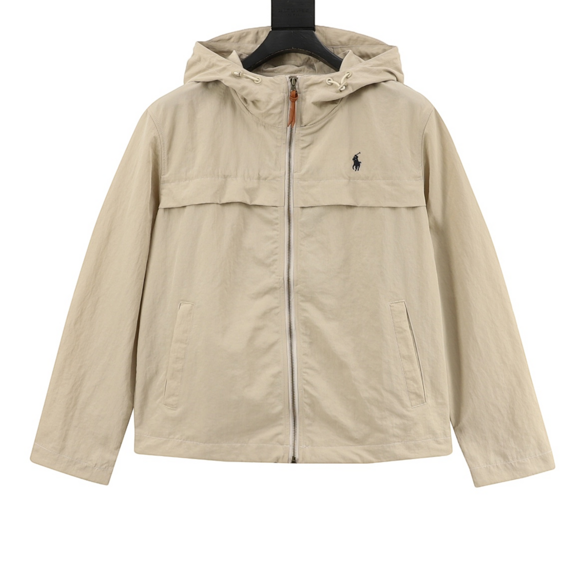 Lightweight Full-Zip Hooded Jacket Stone Beige